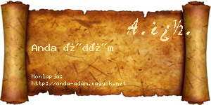 Anda Ádám névjegykártya