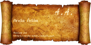 Anda Ádám névjegykártya